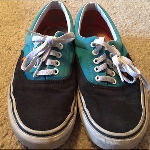 Orange/Teal Vans Shoes (9.5 M, 11 W)